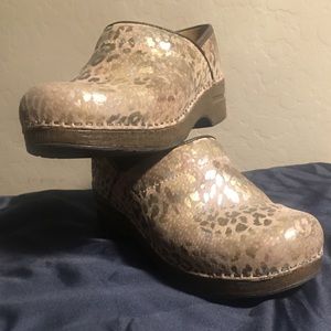 Dansko Brown Leopard Print Clogs